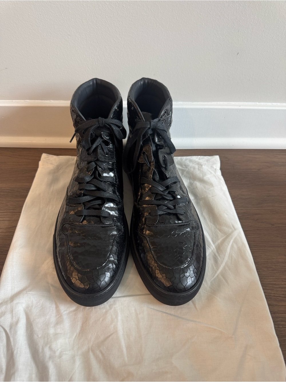 Men's Black High-Top BALENCIAGA Sneakers size 48 size 15